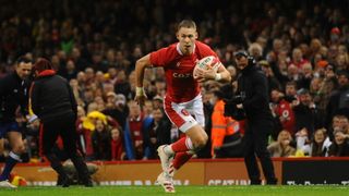 Liam Williams playing for Wales rugby team