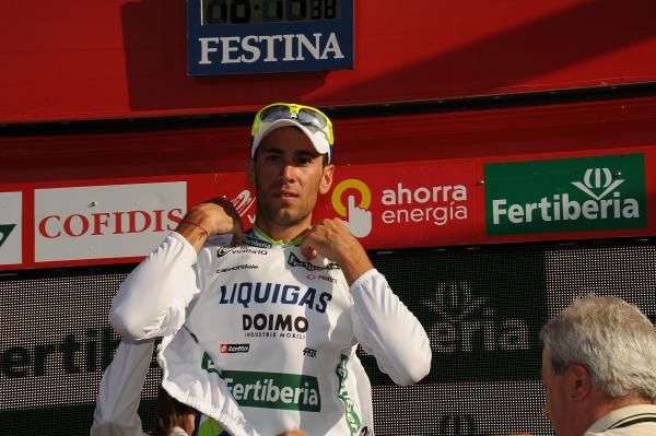 Vincenzo Nibali (Liquigas-Doimo) is the dangerman at this Vuelta, lying just 2 seconds off the overall lead.