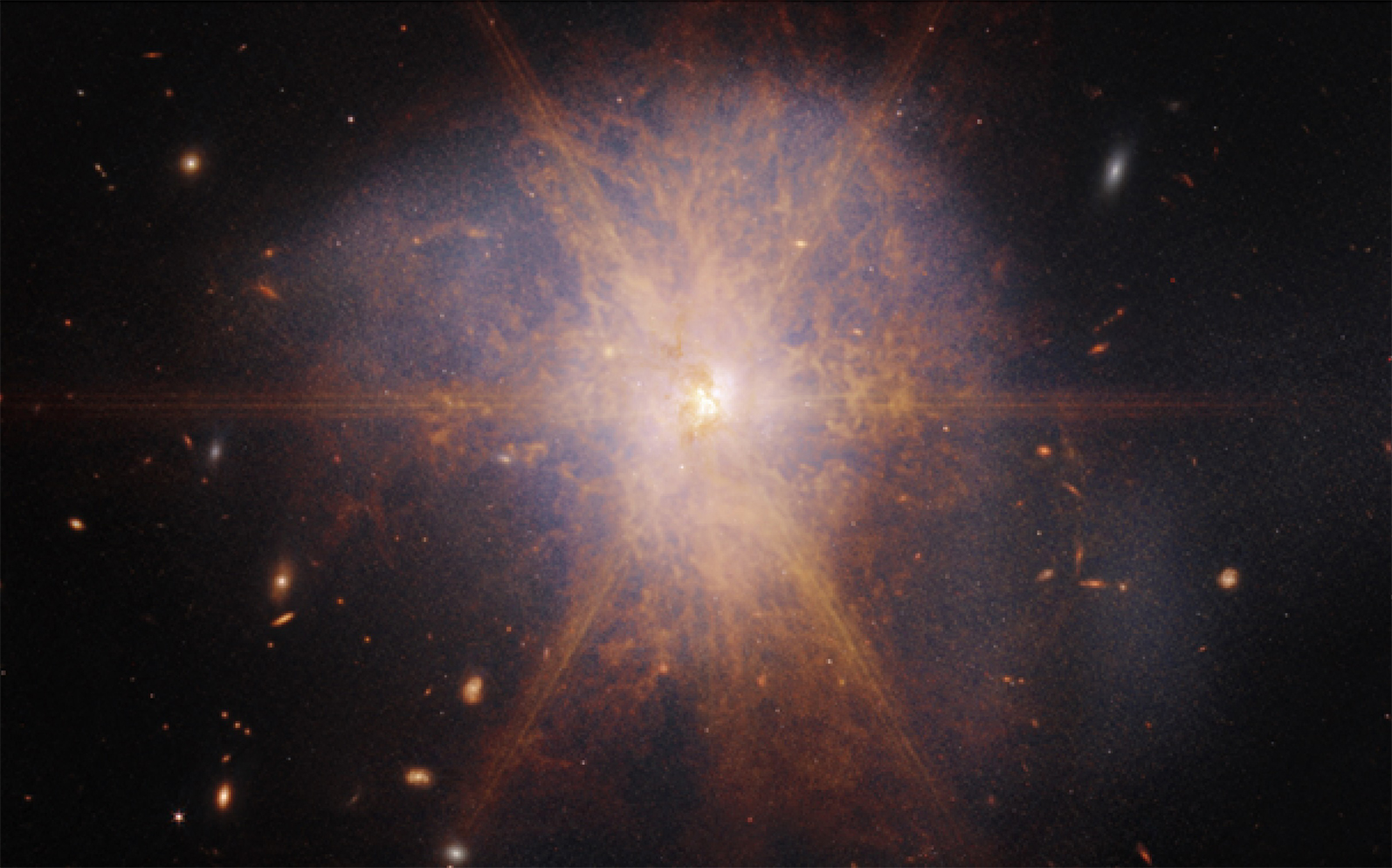 JWST observes the merging galaxies known as Arp 220 located around 250 million light-years from Earth.