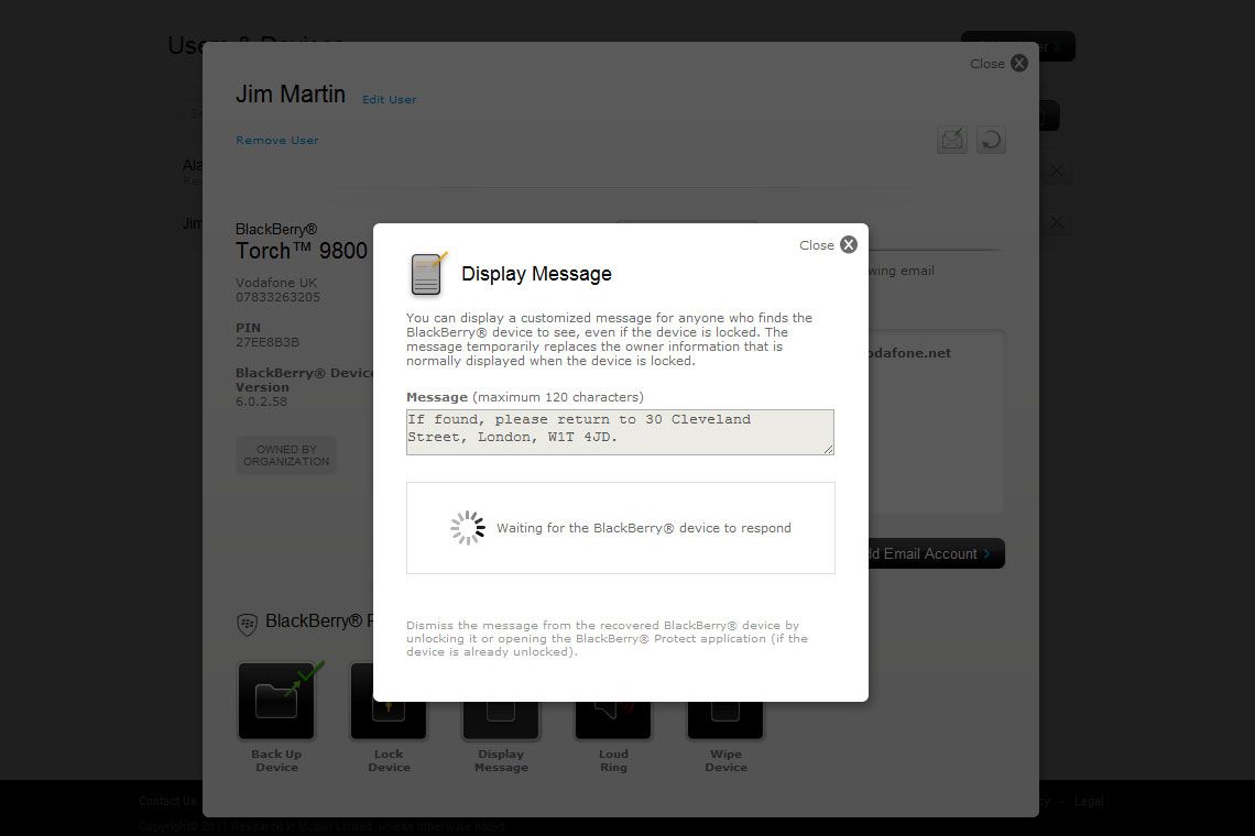 Step 12: Display a lost and found message