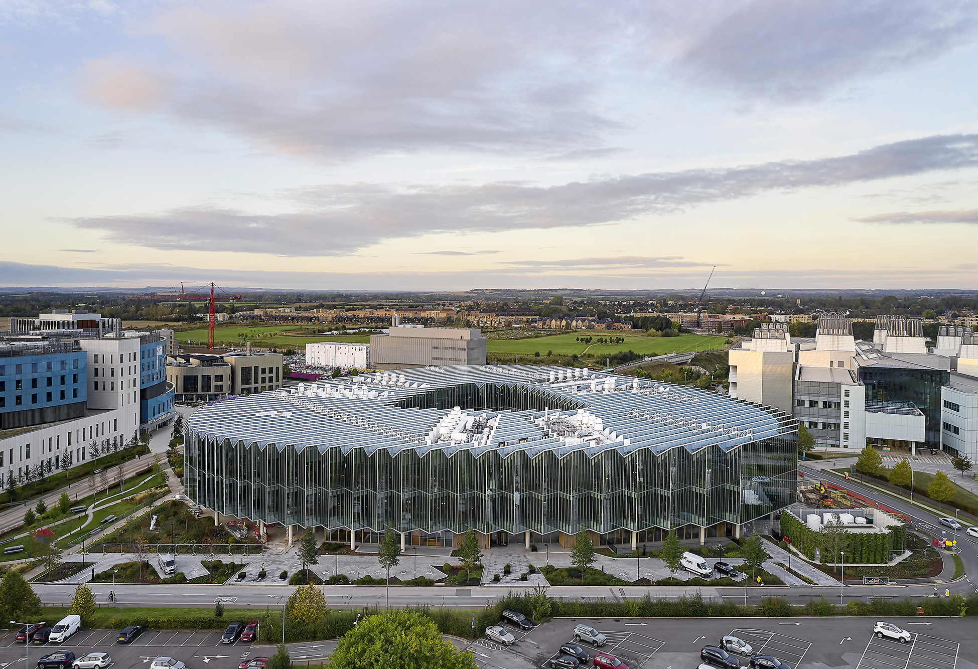 A large circular glass building. It is distinctive looking