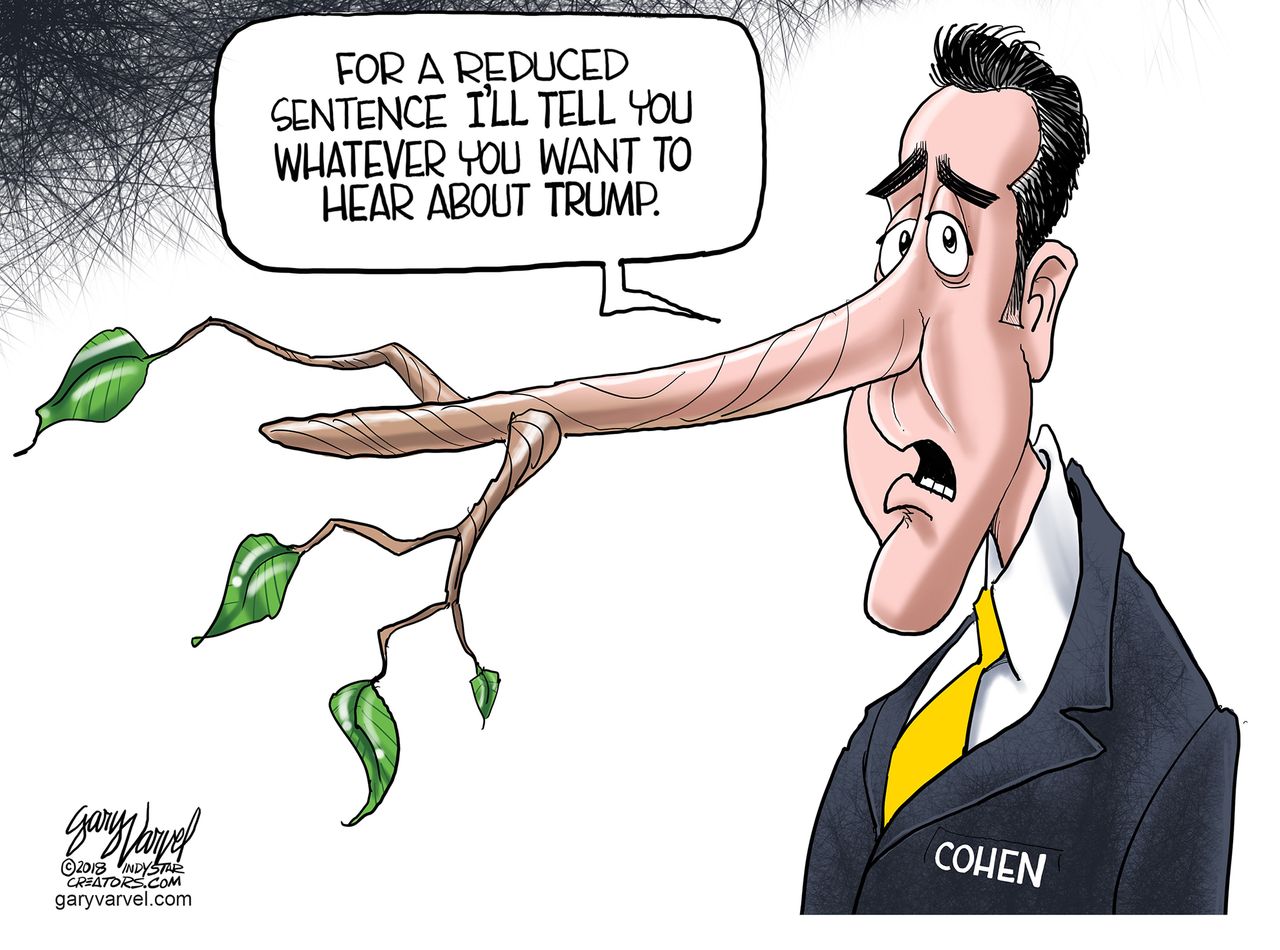 Political cartoon U.S. Trump Michael Cohen Paul Manafort&amp;amp;nbsp;guilty