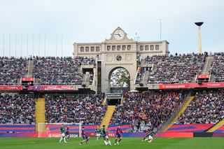 Barcelona in action against Deportivo Alaves at the Estadi Olimpic Lluis Companys in November 2023.