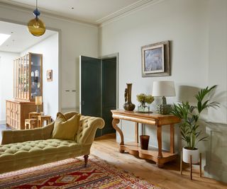 traditional living space with green color scheme