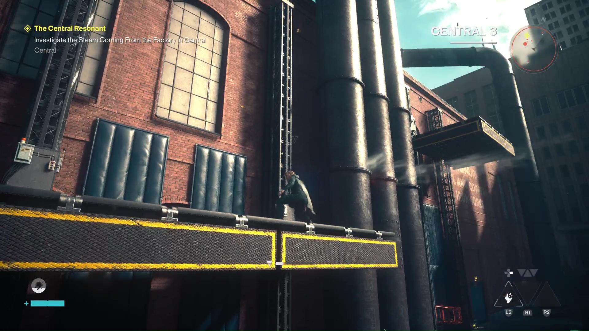 The west platforms on the Patterned Factory in Control Resonant