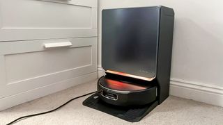 Narwhal Flow 2 robot vacuum in the docking station