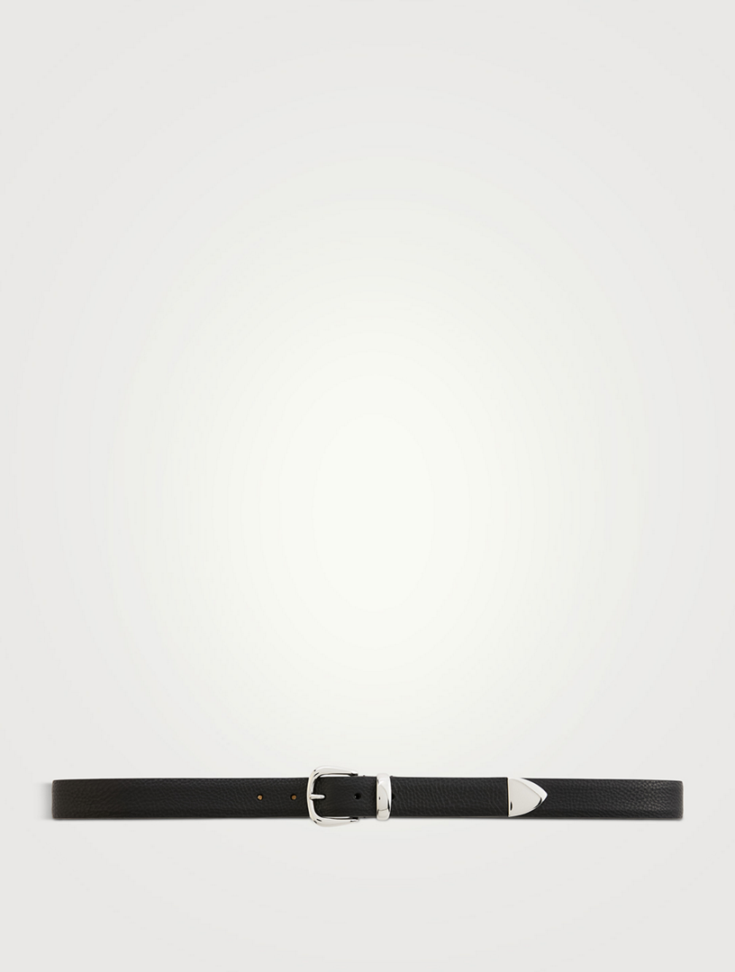 Leather Belt With Metal Tip
