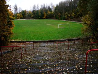 The disused Cathkin Park football ground, Glasgow