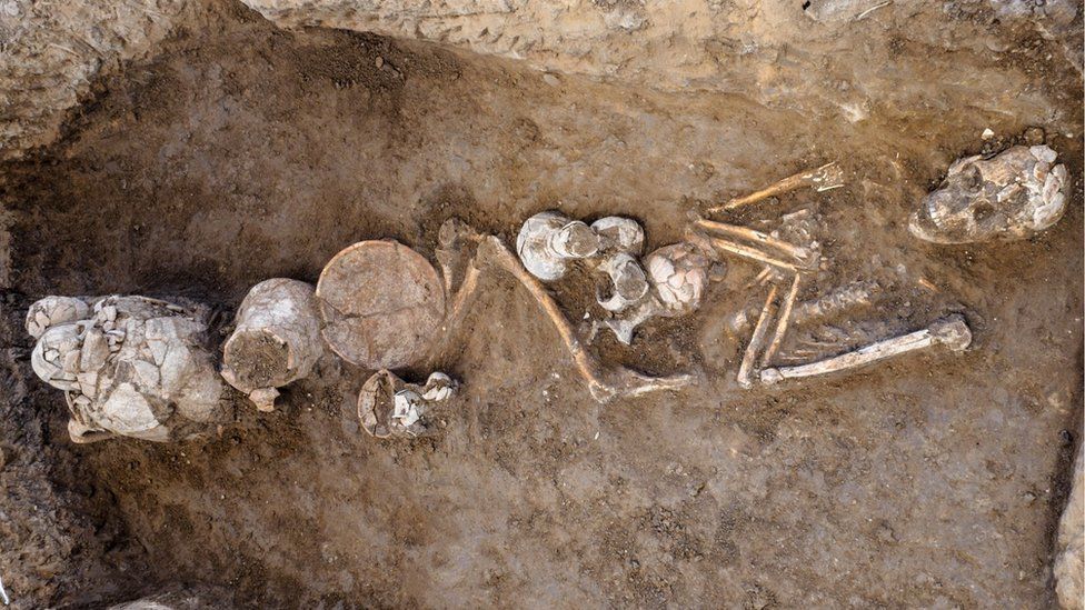 The skeletal remains of a male buried with ceramic vessels containing opium residue was found in Israel.
