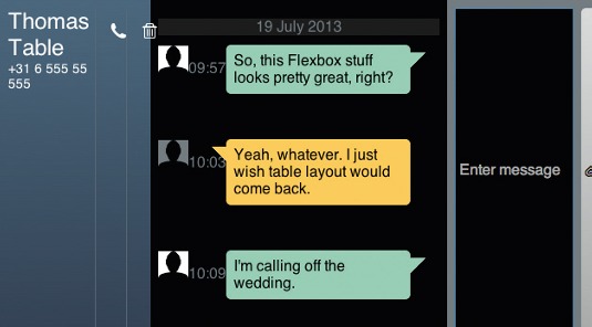 Simply adding display: flex to certain elements puts Flexbox to work for us, but the orientation is incorrect