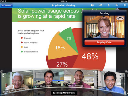 In addition to Apple's own FaceTime video, iPads can be used with services such as Skype and WebEx