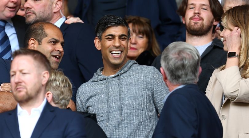 Rishi Sunak at Southampton vs Fulham in May 2023.