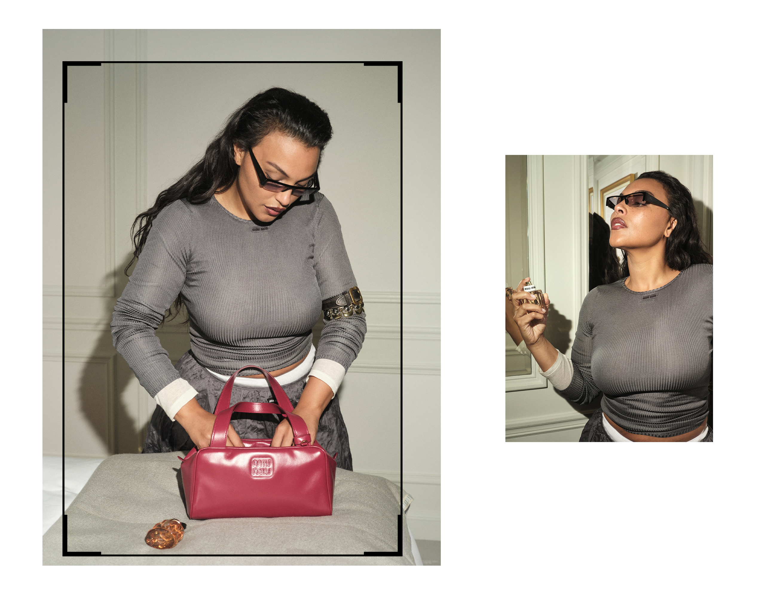Photos of Paloma Elsesser for Miu Miu Beauty&#039;s Miutine Fragrance