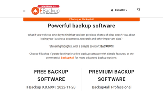 Website screenshot for FBackup