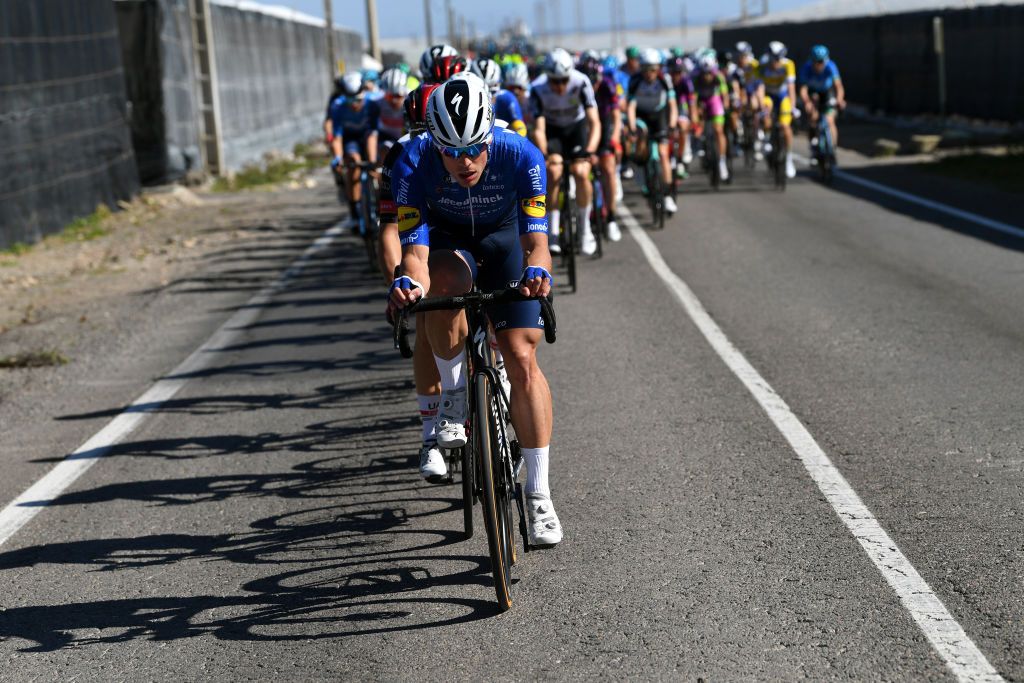 ROQUETAS DE MAR SPAIN FEBRUARY 14 Stijn Steels of Belgium and Team Deceuninck QuickStep during the 34th Clsica de Almeria 2021 a 1833km race from Pueblo de Vicar to Roquetas de Mar ClasicaAlmeria21 on February 14 2021 in Roquetas de Mar Spain Photo by Tim de WaeleGetty Images
