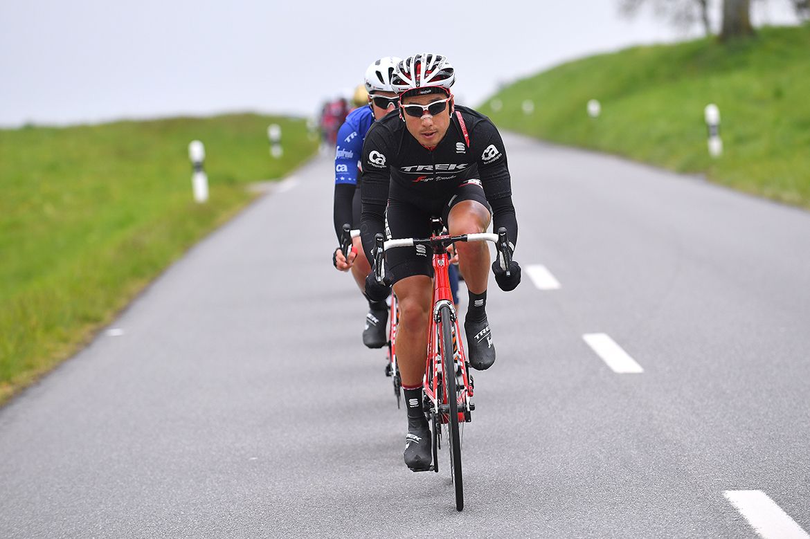 Fumiyuki Beppu sets the pace on the Tour de Romandie's second stage.