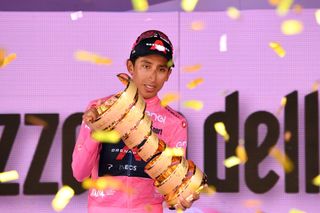 Egan Bernal (Ineos Grenadiers) in the Giro d'Italia maglia rosa
