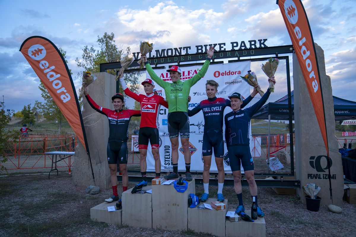 The men's podium on day 1 at the US Open of Cyclocross