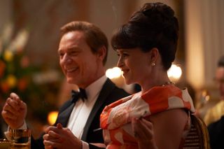 Ben Daniels as Anthony Armstrong-Jones and Helena Bonham Carter as Princess Margaret in The Crown