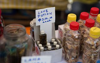 A love potion available for sale at the annual Healing Festival during Holy Week on Siquijor Island,Philippines