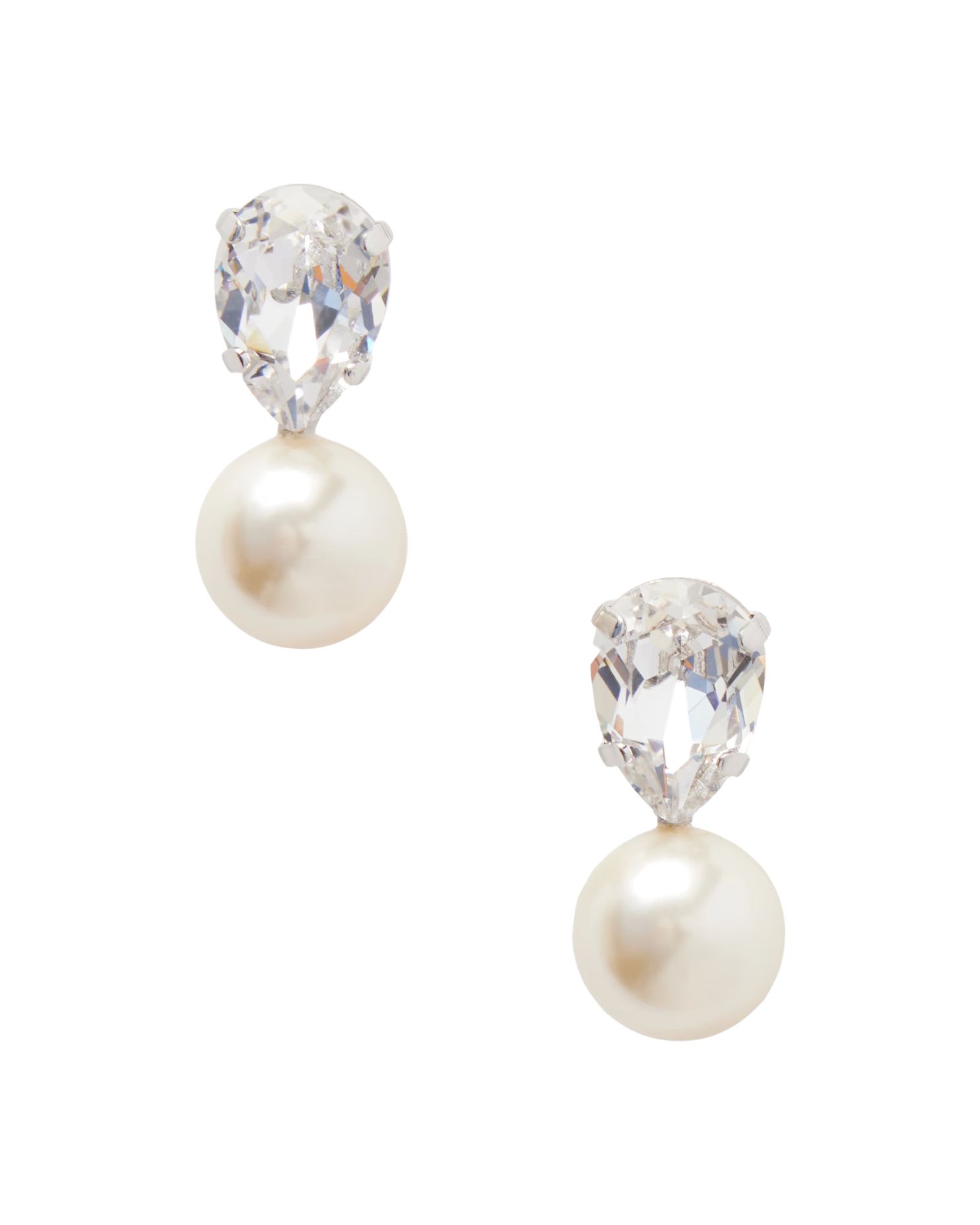 Cimone Silver-Tone Crystal Earrings