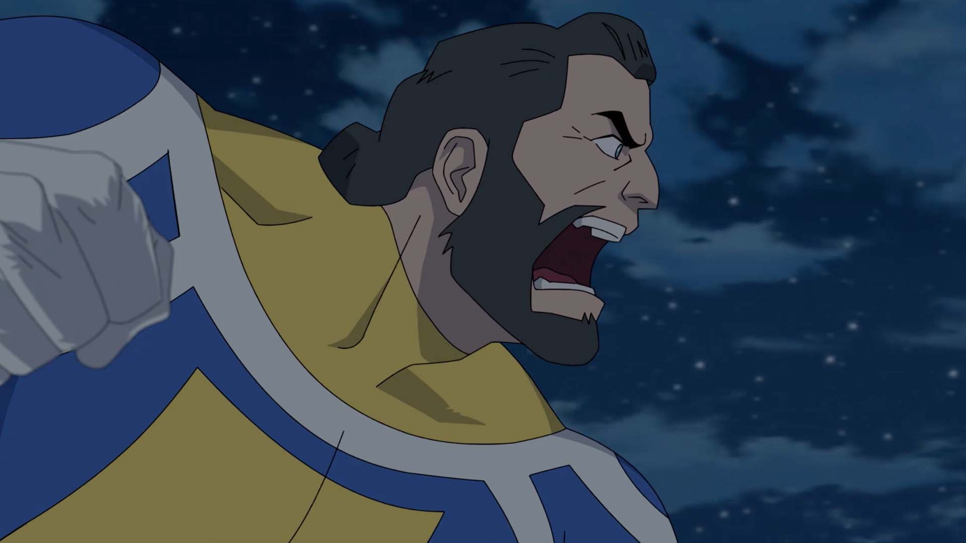 The Immortal prepares to throw a punch at Mark Grayson in Invincible season 2