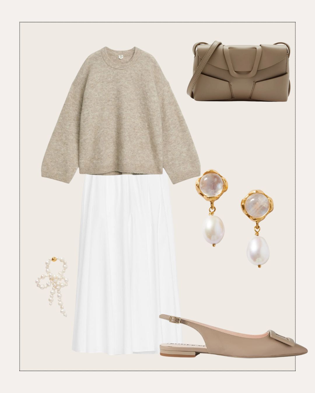 Arket white cotton skirt