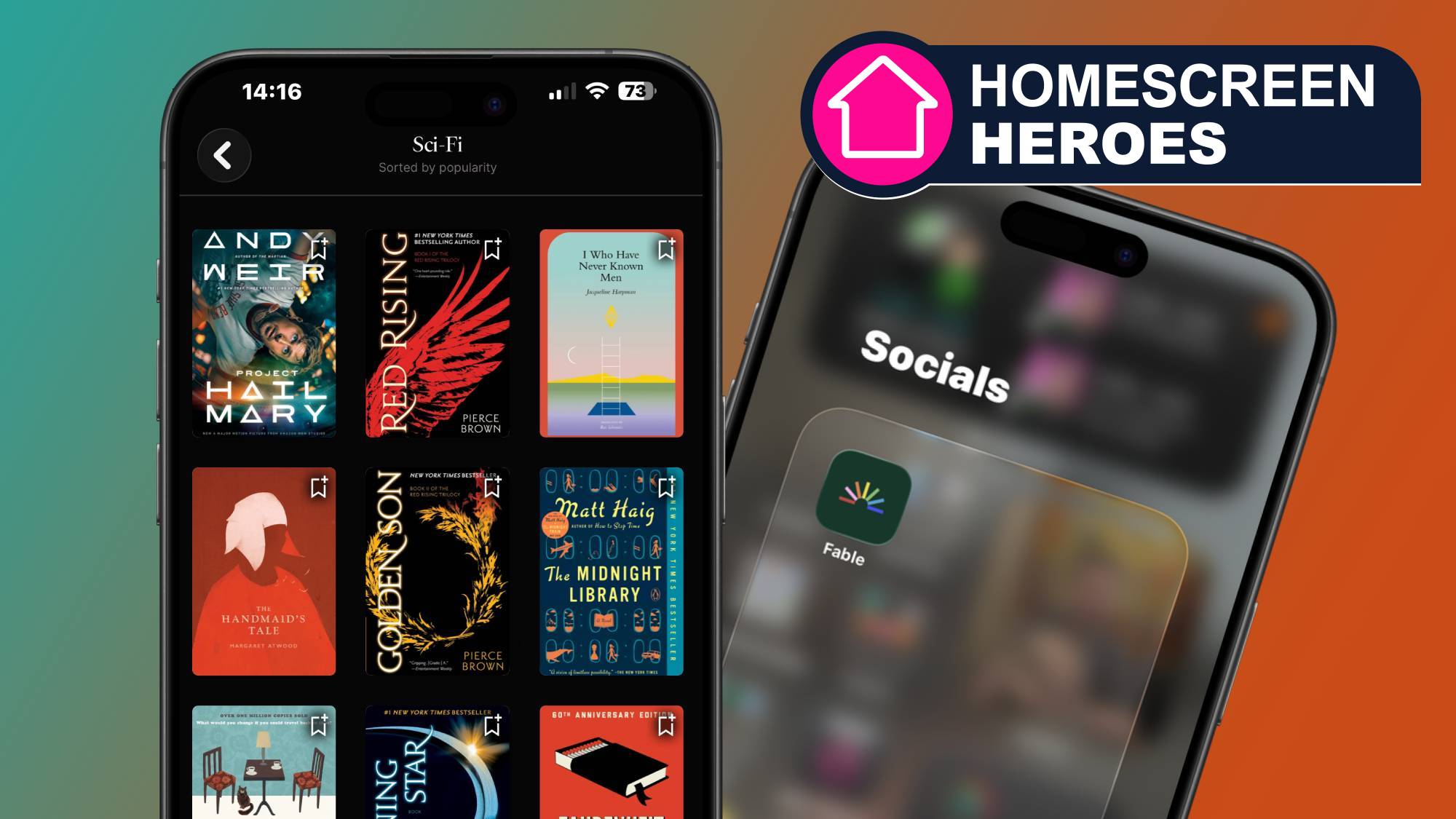 The Fable app icon and a list of Sci-fi books