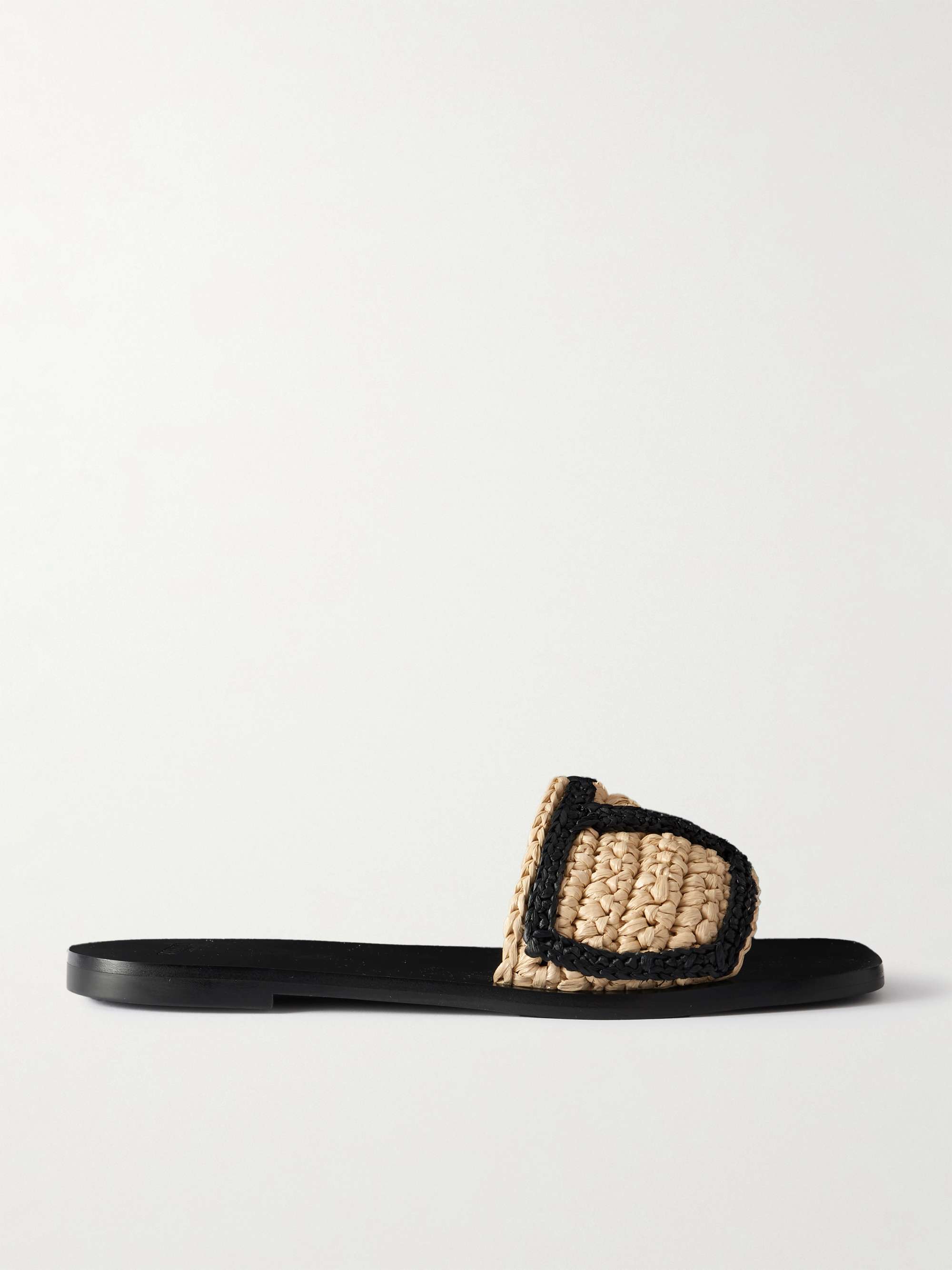 Viva Superstar Two-Tone Raffia Slides
