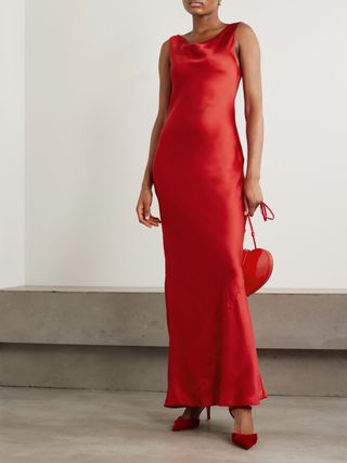 Norma Kamali red dress