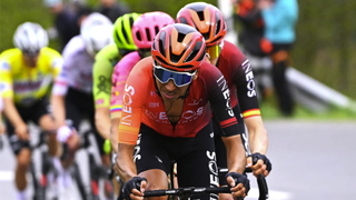  Egan Bernal of Colombia and Team INEOS Grenadiers attacks in the final climb ahead of the Tour de Suisse 2024 cycling race.