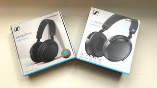 Image showing Sennheiser Accentum and Momentum 4 Wireless packaging side-by-side