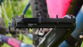 Look Trail Roc+ pedal pictured from the side to show the thickness