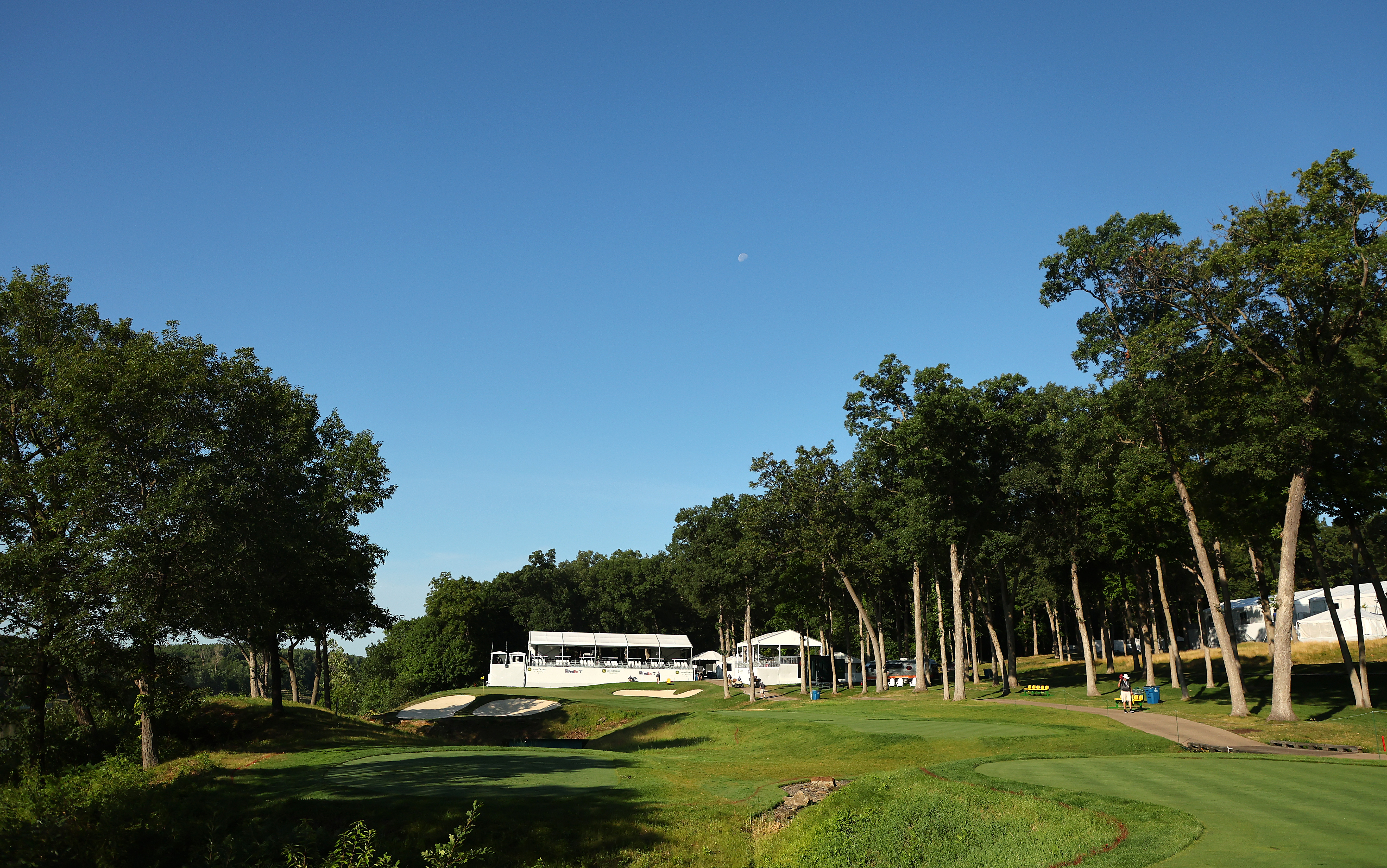 A general shot of the 16th hole at TPC Deere Run