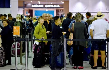 Airplane passengers in Australia.