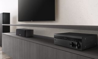Sony Str-Dh590 Home Theater Receiver on a media console