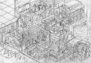 "I created a full detailed pencil rough, using a 2B pencil and heavyweight cartridge paper to show the client," Hunt comments