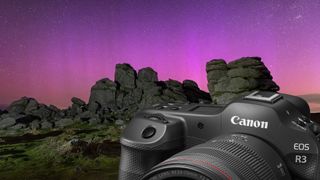 Canon EOS R5 and Hound's Tor, Dartmoor, at night