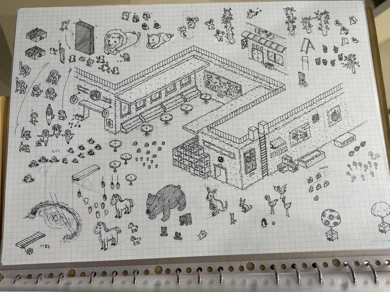 Artwork from hand-drawn indie game Finding Polka