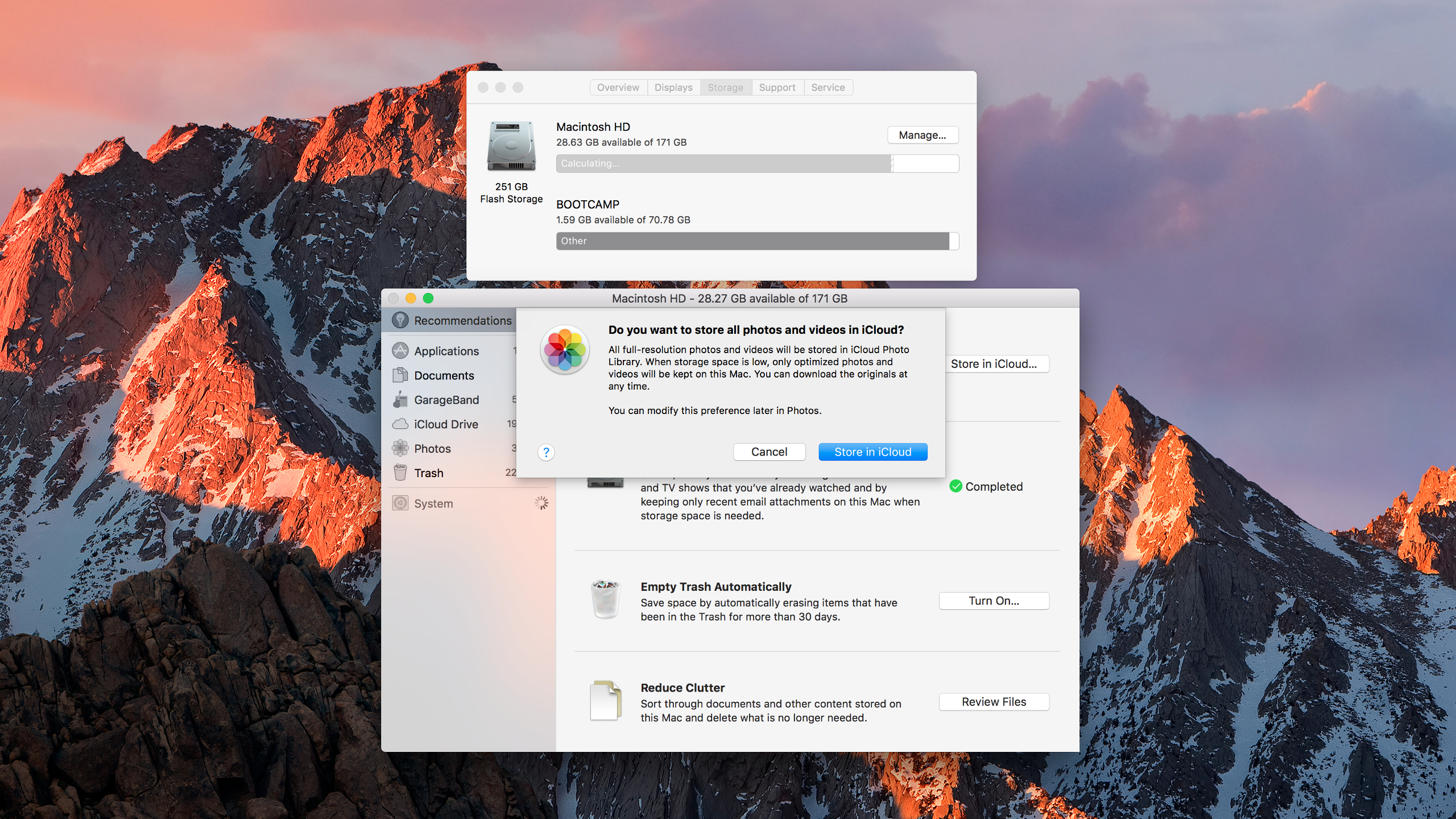 Optimized storage