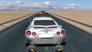 The car as 'player' character. Keyboard keys drive the car and the camera automatically follows