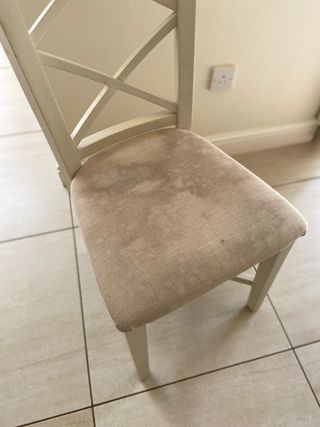 Dirty chair before cleaning