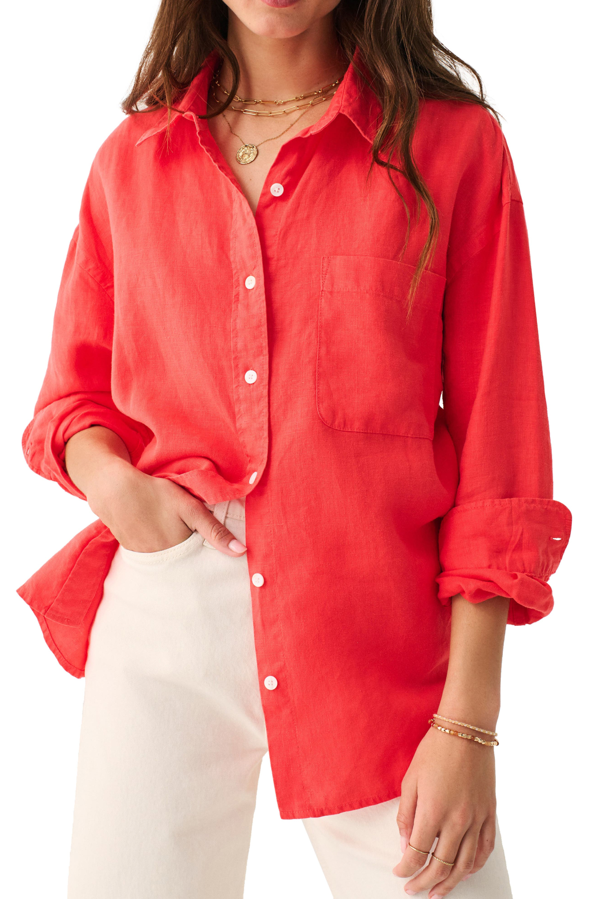 Faherty Laguna Relaxed Fit Linen Button-Up Shirt