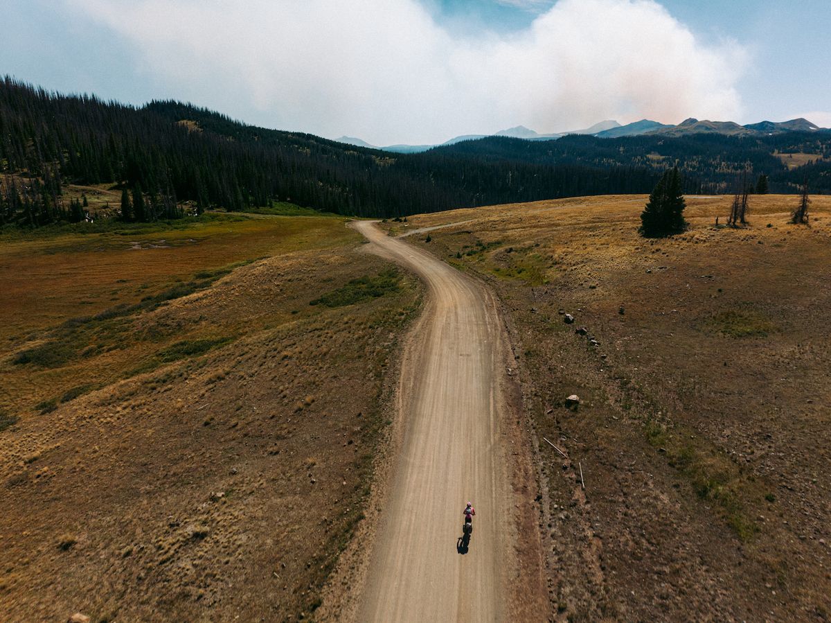 Lachlan Morton (EF Education-EasyPost) riding the route of the Tour Divide