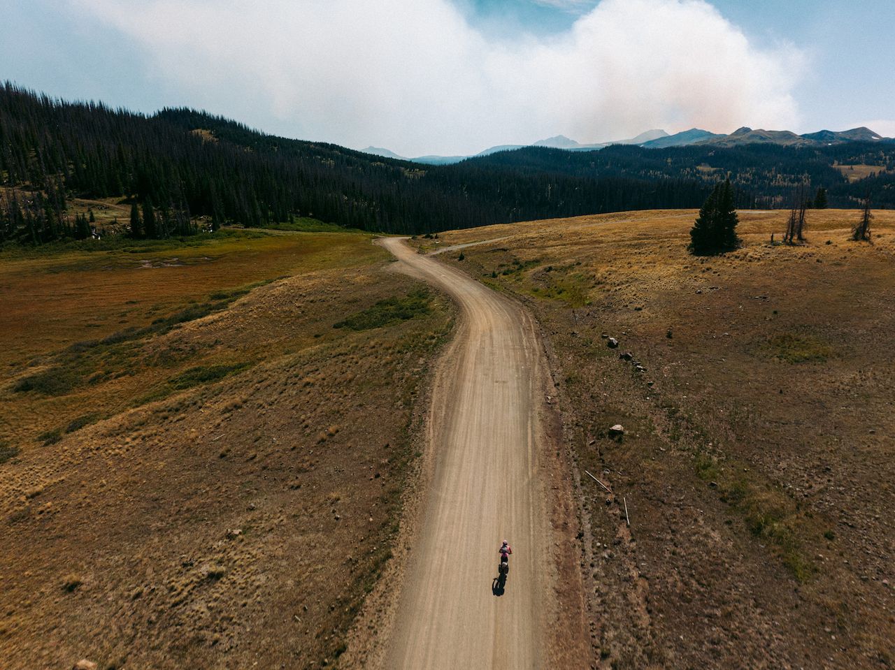 Lachlan Morton (EF Education-EasyPost) riding the route of the Tour Divide
