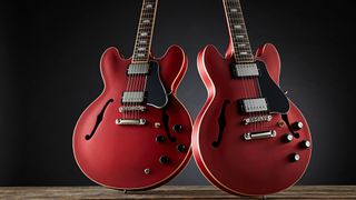 Gibson ES-335 and ES-339 on dark background