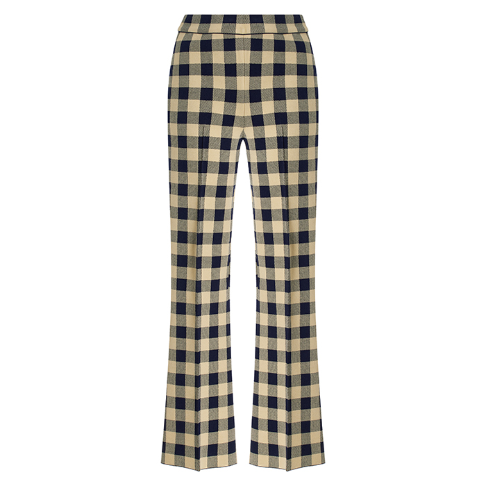 High Sport, Kick Gingham Stretch-Cotton Knit Cropped Flared Pants