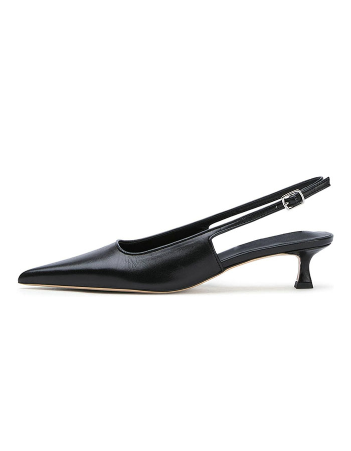 Kysbloes Pointed Toe Slingback Kitten Heels for Women Low Heel Pointed Toe Pumps Formal Dress Shoes Sling Back Heels(black-02,us Size 8.5)