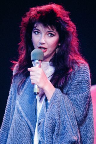 Kate Bush pictured with smoky winged eyeshadow