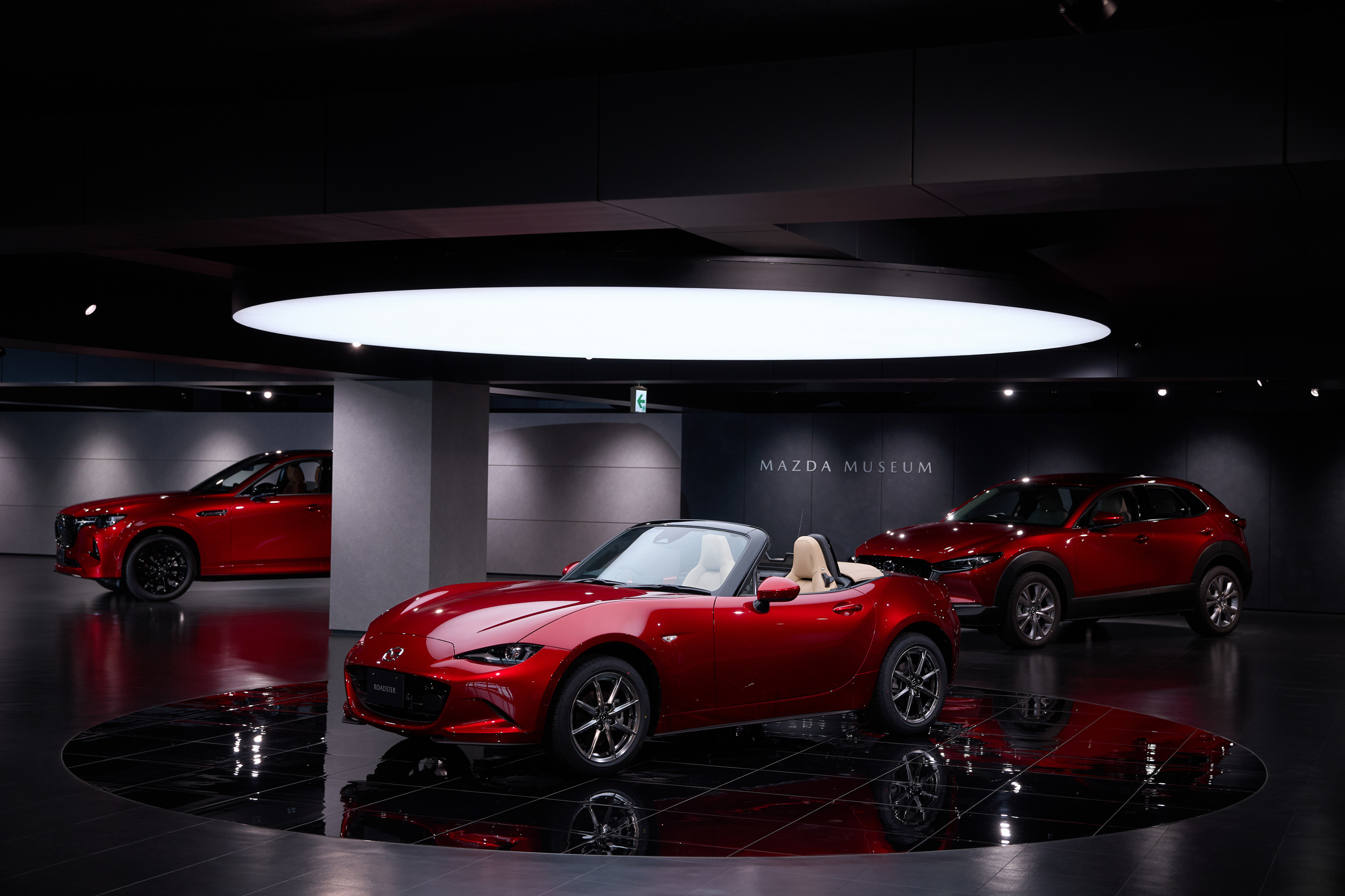 Mazda MX-5 with the CX-60 and CX-3 in the background